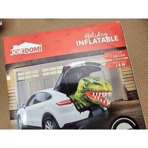 JoieDomi Halloween Inflatable Animated Dinosaur Trunk or Treat Moving Jaw LED